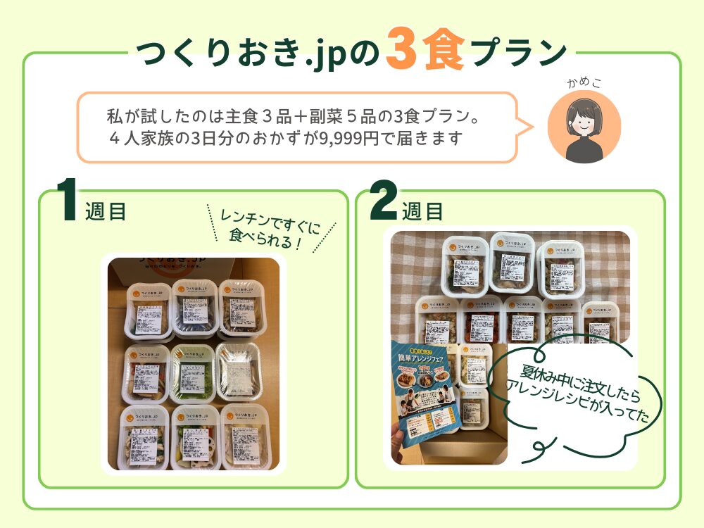 つくりおき3食プラン実食写真